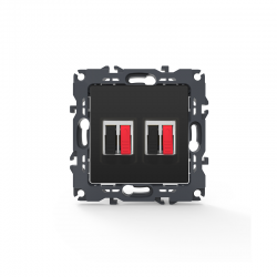 PRIME DOUBLE AUDIO SOCKET SCREWLESS 36-230VAC IP20 MATT ANTHRACITE 1000113605