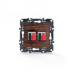 PRIME DOUBLE AUDIO SOCKET SCREWLESS 36-230VAC IP20 WOOD 1000113606