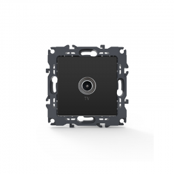 PRIME TV SOCKET THROUGH-LINE MALE CONNECTOR   SURGE PROTECTION IP20 MATT ANTHRACITE 1000114105
