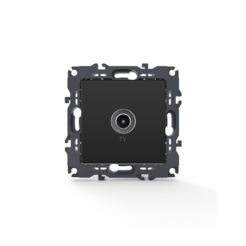 PRIME TV SOCKET THROUGH-LINE MALE CONNECTOR   SURGE PROTECTION IP20 MATT ANTHRACITE 1000114105