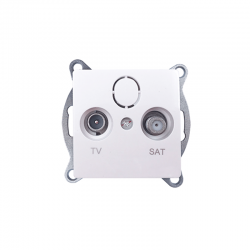 PRIME TV-SAT SOCKET END-LINE MALE   F CONNECTOR SURGE PROTECTION IP20 WHITE 1000114201