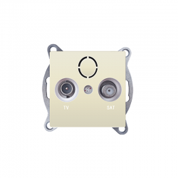 PRIME TV-SAT SOCKET END-LINE MALE   F CONNECTOR SURGE PROTECTION IP20 IVORY 1000114202