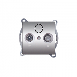 PRIME TV-SAT SOCKET END-LINE MALE   F CONNECTOR SURGE PROTECTION IP20 MATT ALUMINUM 1000114203
