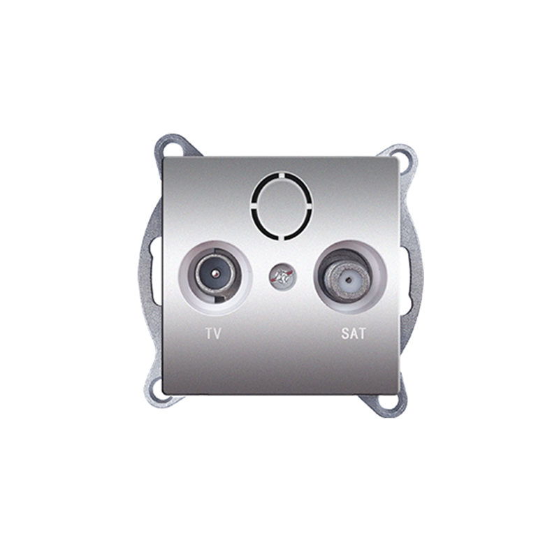 PRIME TV-SAT SOCKET END-LINE MALE   F CONNECTOR SURGE PROTECTION IP20 MATT ALUMINUM 1000114203
