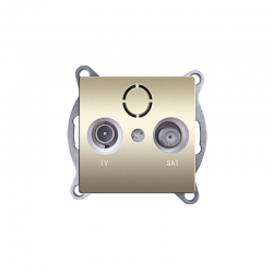 PRIME TV-SAT SOCKET END-LINE MALE   F CONNECTOR SURGE PROTECTION IP20 MATT CHAMPAGNE 1000114204
