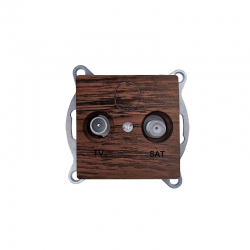 PRIME TV-SAT SOCKET END-LINE MALE  amp  F CONNECTOR SURGE PROTECTION IP20 WOOD 1000114206