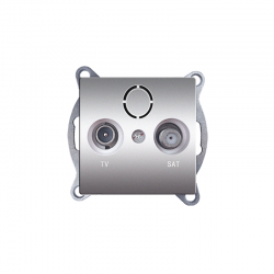 PRIME TV-SAT SOCKET THROUGH-LINE MALE   F CONNECTOR SURGE PROTECTION IP20 MATT ALUMINUM 1000114303