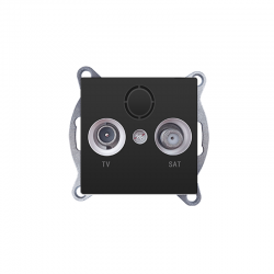 PRIME TV-SAT SOCKET THROUGH-LINE MALE   F CONNECTOR SURGE PROTECTION IP20 MATT ANTHRACITE 1000114305