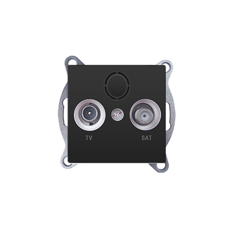 PRIME TV-SAT SOCKET THROUGH-LINE MALE   F CONNECTOR SURGE PROTECTION IP20 MATT ANTHRACITE 1000114305