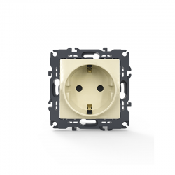 PRIME SCHUKO SOCKET WITH SAFETY SHUTTER 1x2P+E 16A 250VAC IP20 IVORY 1000116002 PRIME SCHUKO SOCKET WITH SAFETY SHUTTER 1x2P+E 16A 250VAC IP20 IVORY 1000116002