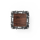 PRIME SCHUKO SOCKET WITH LID  amp  SAFETY SHUTTER 1x2P+E 16A 250VAC IP20  WOOD 1000116106