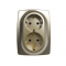 PRIME SCHUKO SOCKET WITH SAFETY SHUTTER 2x2P+E 16A 250VAC IP20 MATT CHAMPAGNE 1000116204