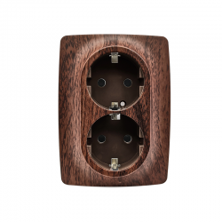 PRIME SCHUKO SOCKET WITH SAFETY SHUTTER 2x2P+E 16A 250VAC IP20 WOOD 1000116206 PRIME SCHUKO SOCKET WITH SAFETY SHUTTER 2x2P+E 16A 250VAC IP20 WOOD 1000116206