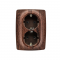 PRIME SCHUKO SOCKET WITH SAFETY SHUTTER 2x2P+E 16A 250VAC IP20  WOOD 1000116206