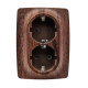 PRIME SCHUKO SOCKET WITH SAFETY SHUTTER 2x2P+E 16A 250VAC IP20 WOOD 1000116206 PRIME SCHUKO SOCKET WITH SAFETY SHUTTER 2x2P+E 16A 250VAC IP20 WOOD 1000116206