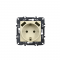 PRIME SCHUKO SOCKET WITH SAFETY SHUTTER 1x2P+E 16A 250VAC   2 USB 5VDC 3.1A IP20 IVORY 1000116302
