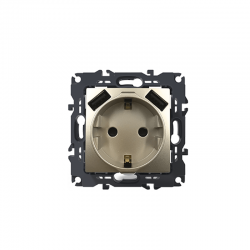 PRIME SCHUKO SOCKET WITH SAFETY SHUTTER 1x2P+E 16A 250VAC 2 USB 5VDC 3.1A IP20 MATT CHAMPAGNE 1000116304 PRIME SCHUKO SOCKET WITH SAFETY SHUTTER 1x2P+E 16A 250VAC 2 USB 5VDC 3.1A IP20 MATT CHAMPAGNE 1000116304