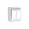 MURATA 2 GANG SHUTTER SWITCH WALL MOUΝΤED SCREWS 1-1P 10AX 250VAC IP20 WHITE 1000220601