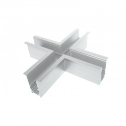 MATTE WHITE CONNECTOR  +  FOR MAGNETIC RECESSED TRACK MRCROSSW