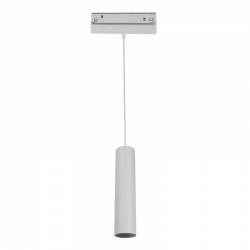MATTE WHITE MAGNETIC PENDANT LUMINAIRE 48V DC 9W 3000K 950LM 36° OSRAM RA90 Φ50 220MM HUBEP930W