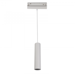 MATTE WHITE MAGNETIC PENDANT LUMINAIRE 48V DC 9W 4000K 1030LM 36° OSRAM RA90 Φ50 220MM HUBEP940W