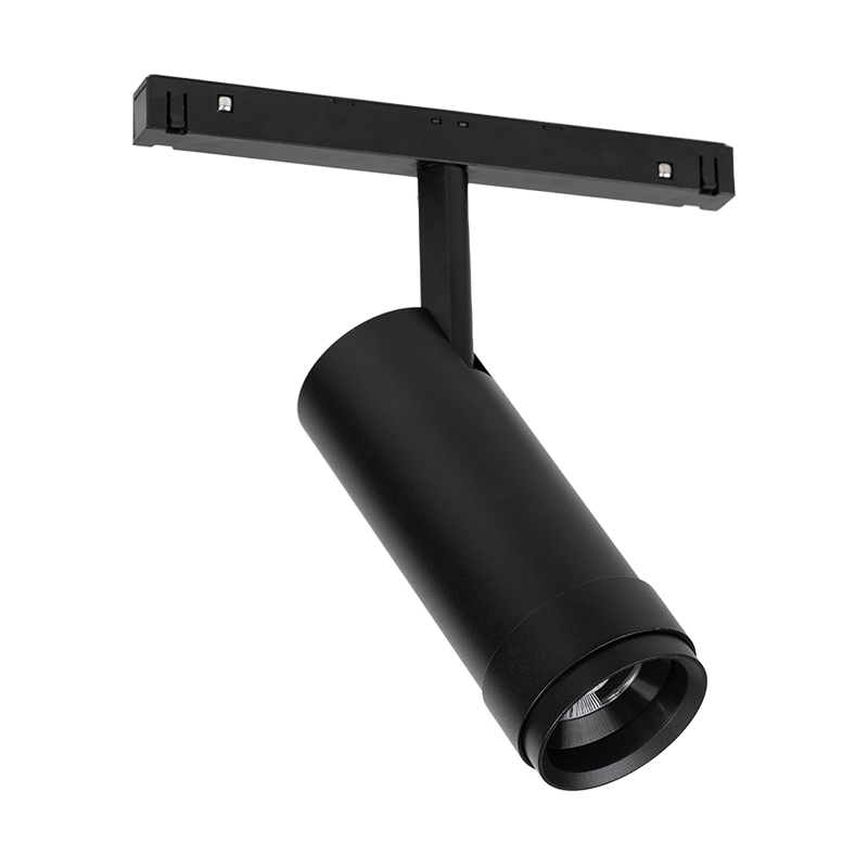 MATTE BLACK MAGNETIC ZOOMABLE SPOT 48V DC 20W 3000K 1650LM MAX. 20-50° OSRAM RA90 Φ58 152MM EDNA2030B