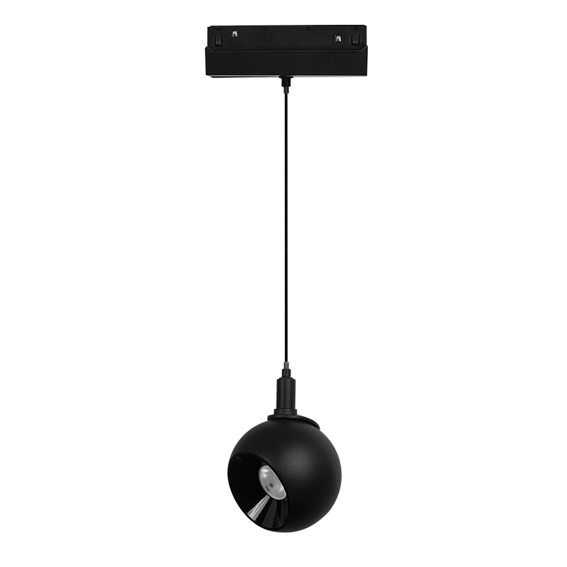 MATTE BLACK MAGNETIC PENDANT LUMINAIRE 48V DC 12W 3000K 1000LM 36° OSRAM RA90 Φ100 134MM IONAP1230B