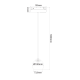 MATTE BLACK MAGNETIC PENDANT LUMINAIRE 48V DC 12W 3000K 1000LM 36° OSRAM RA90 Φ100 134MM IONAP1230B