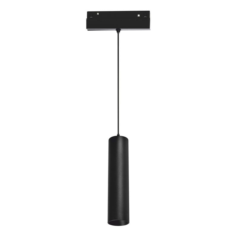 MATTE BLACK MAGNETIC PENDANT LUMINAIRE 48V DC 9W 4000K 1030LM 36° OSRAM RA90 Φ50 220MM HUBEP940B