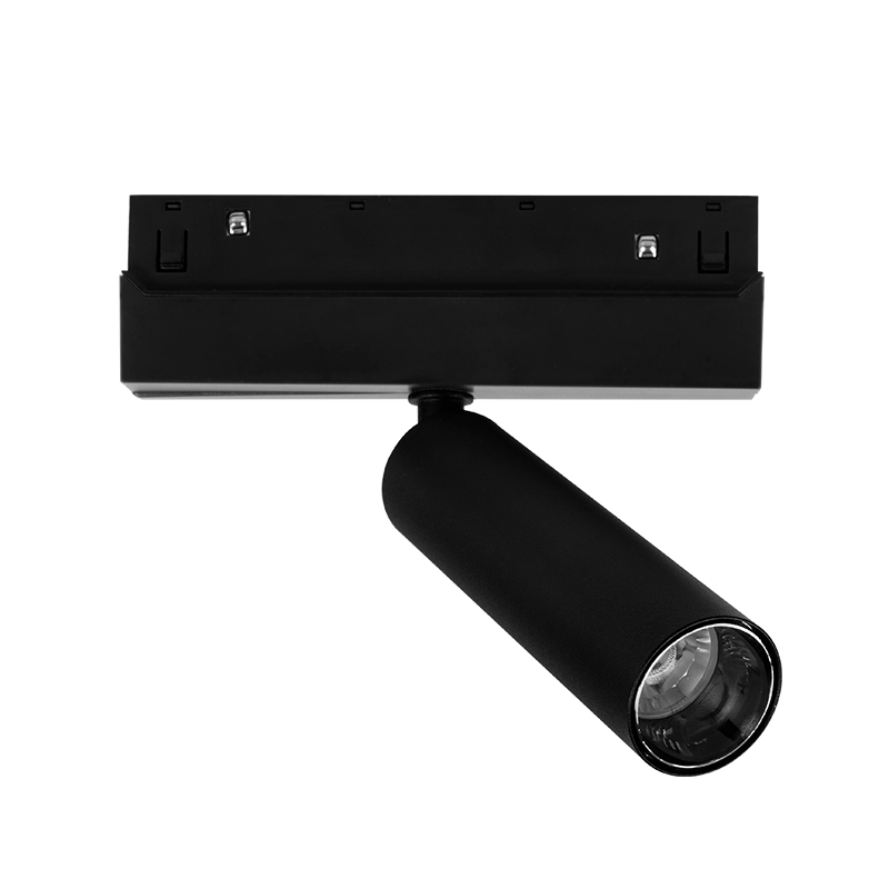 MATTE BLACK MAGNETIC MINI SPOT 48V DC 8W 4000K 850LM 24° OSRAM RA90 Φ30 110MM HUBEM840B