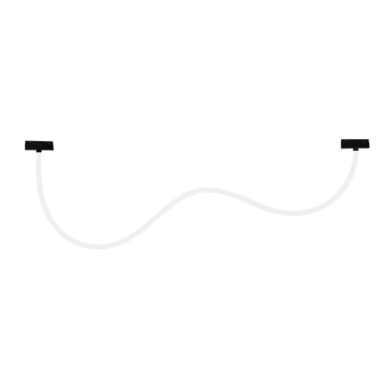 MATTE BLACK MAGNETIC NEON LUMINAIRE 48V DC 40W 4000K 3100LM 360° RA90 Φ22 2000ΜΜ COSMO4040B