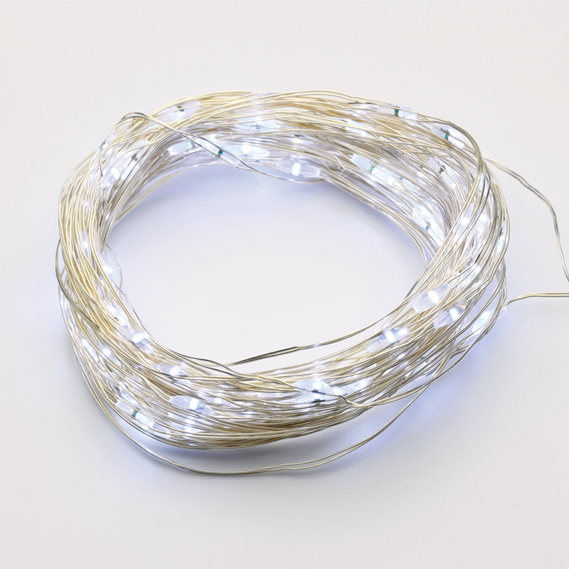 PHASHING OUT 400 LED STRING LIGHTS COOL WHITE SILVER COPPER WIRE ADAPTOR(6VDC)   8 FUNCTIONS IP44 20x2m+3m 6W X01400212