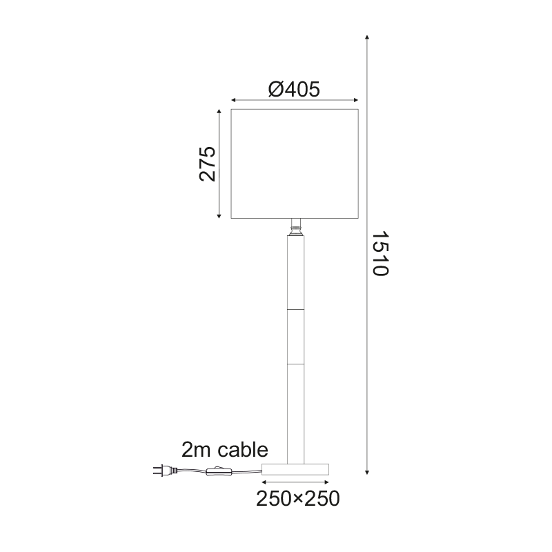 PHASING OUT FLOOR LUMINAIRE 1XE27 METALLIC NIKEL   GRAY SHADE, COLORgrey marble-brushed steel Φ43ΧΗ153CM LUXOR ML306411FS