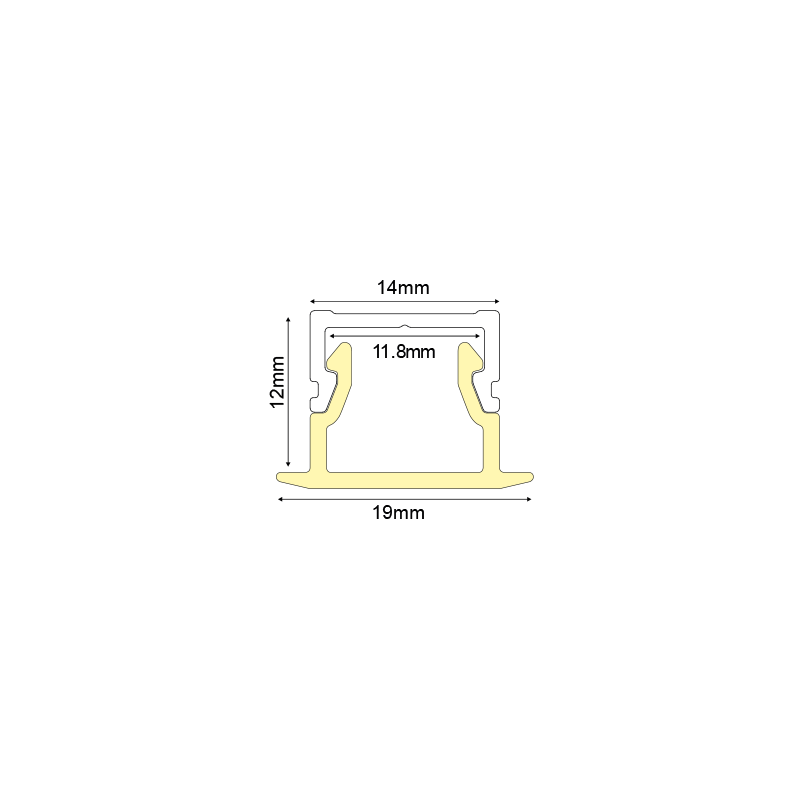 MINA ALUMINUM PROFILE WITH OPAL COVER 2m/pc P139