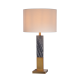 PHASING OUT TABLE LUMINAIRE 1XE27 METALLIC BRASS WHITE SHADE, COLOR grey marble-antique brass Φ38ΧΗ72CM LUXOR ML306411TB