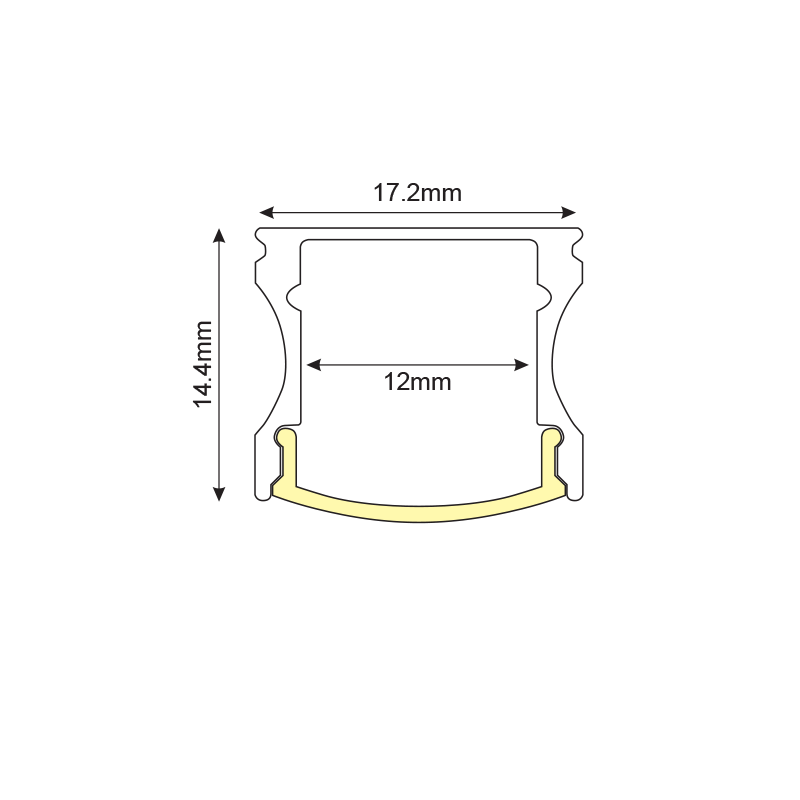 SCAR ALUMINUM PROFILE P113 WITH OPAL PC DIFFUSER 2m/pc P113U SCAR ALUMINUM PROFILE P113 WITH OPAL PC DIFFUSER 2m/pc P113U