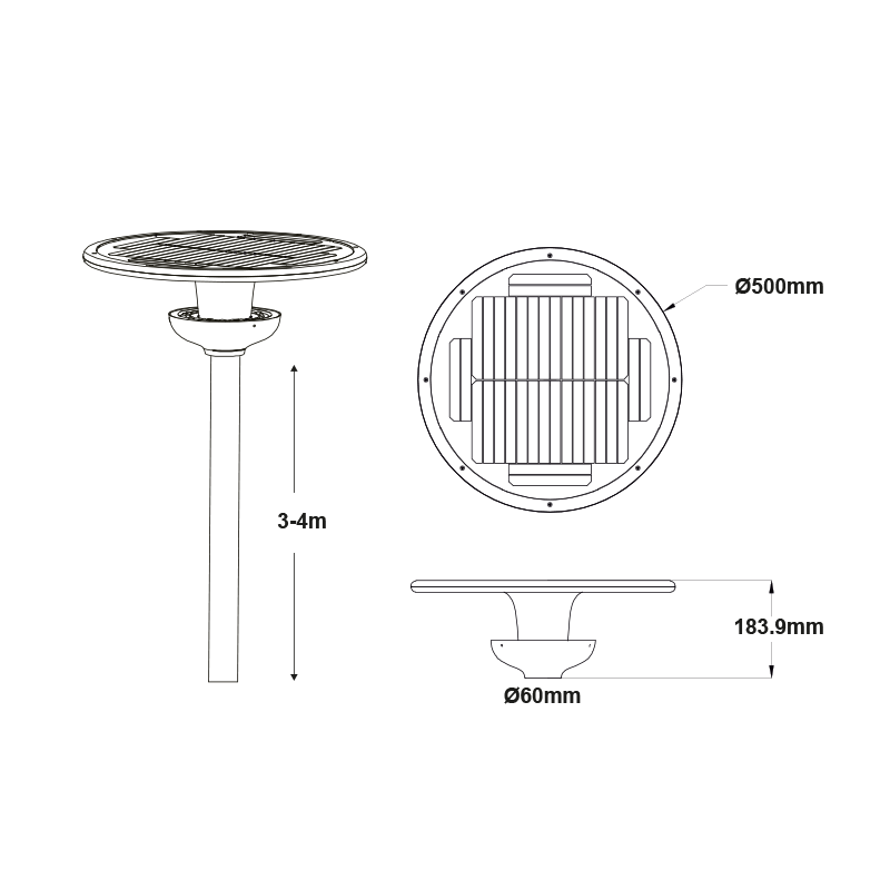 LED SOLAR URBAN LUMINAIRE 25W 4000K 2000LM RA80 IP65 50000HRS ASTIC2540 LED SOLAR URBAN LUMINAIRE 25W 4000K 2000LM RA80 IP65 50000HRS ASTIC2540