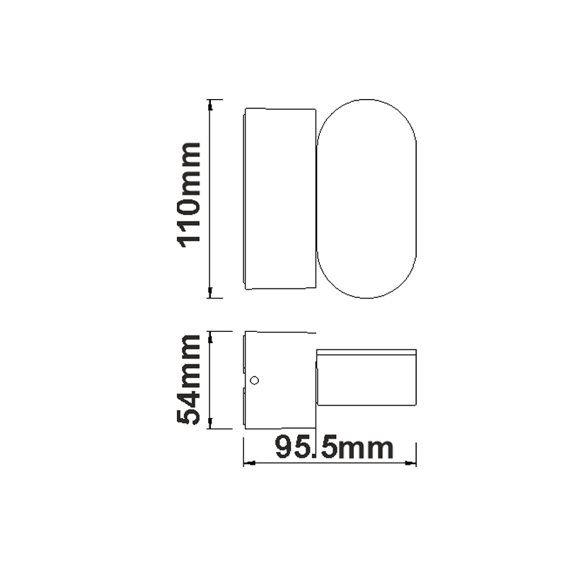 ^LED SMD WALL LUMINAIRE 7W 320LM 100° 230V AC 3.000K DARK GREY CRI80 IP54 30.000HRS LG1681G