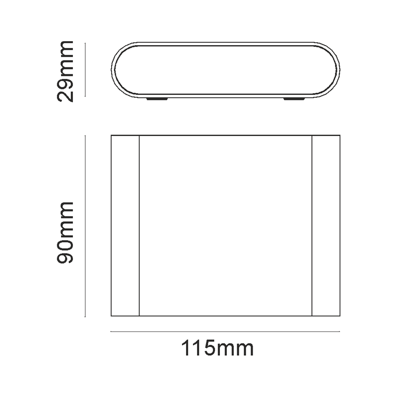 ^LED SMD WALL LUMINAIRE 7W 310LM 60° 230V AC 3.000K DARK GREY CRI80 IP54 30.000HRS LG2631G