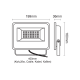 BLACK LED SMD FLOOD LUMINAIRE IP66 50W 4000K 5200Lm 230V AC RA80 V5040