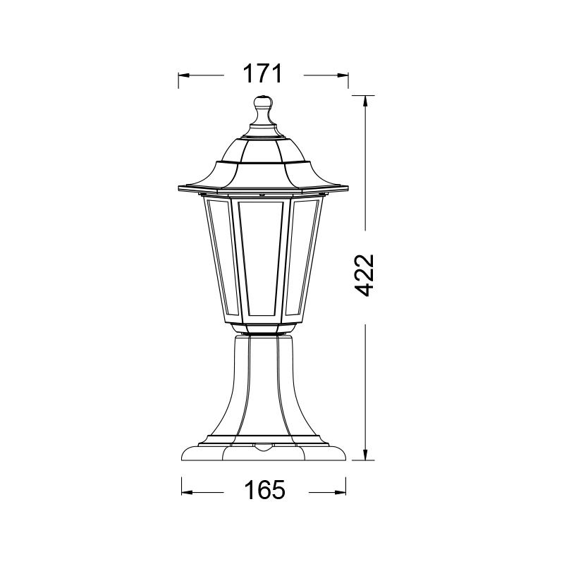 6S PLASTIC FLOOR GARDEN WHITE LUMINAIRE 41CM Ε27 IP44 PLGQ3W