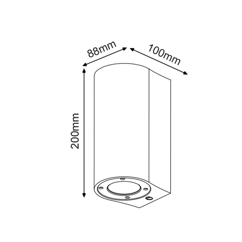 ^WALL UP-DOWN ROUND SPOT LUMINAIRE IP65 2XGU10 RED CEMENT MK0522RR