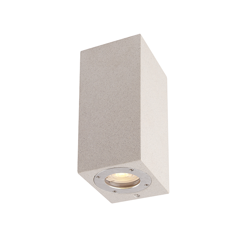 ^WALL UP-DOWN SQUARE SPOT LUMINAIRE IP65 2XGU10 WHITE CEMENT MK0532SW