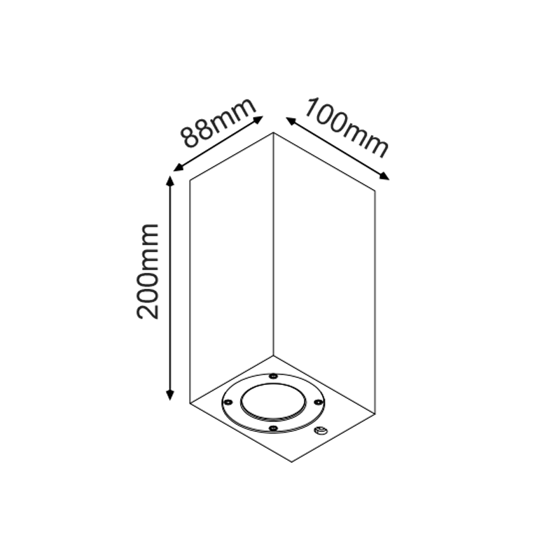 ^WALL UP-DOWN SQUARE SPOT LUMINAIRE IP65 2XGU10 WHITE CEMENT MK0532SW