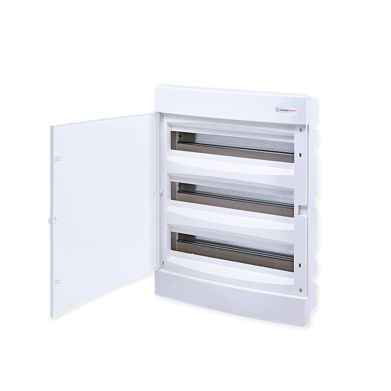 FLUSH MOUNTING 54 MODULES 3 ROWS TRANSPARENT 282U3X18C