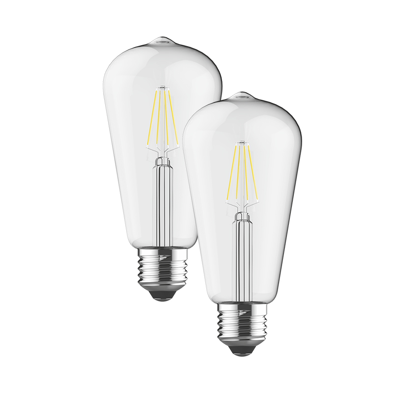 LED FILAMENT ST64 E27 230V 7W 2.700K 360° 600Lm Ra80 DUO PACK EDIS7WWP