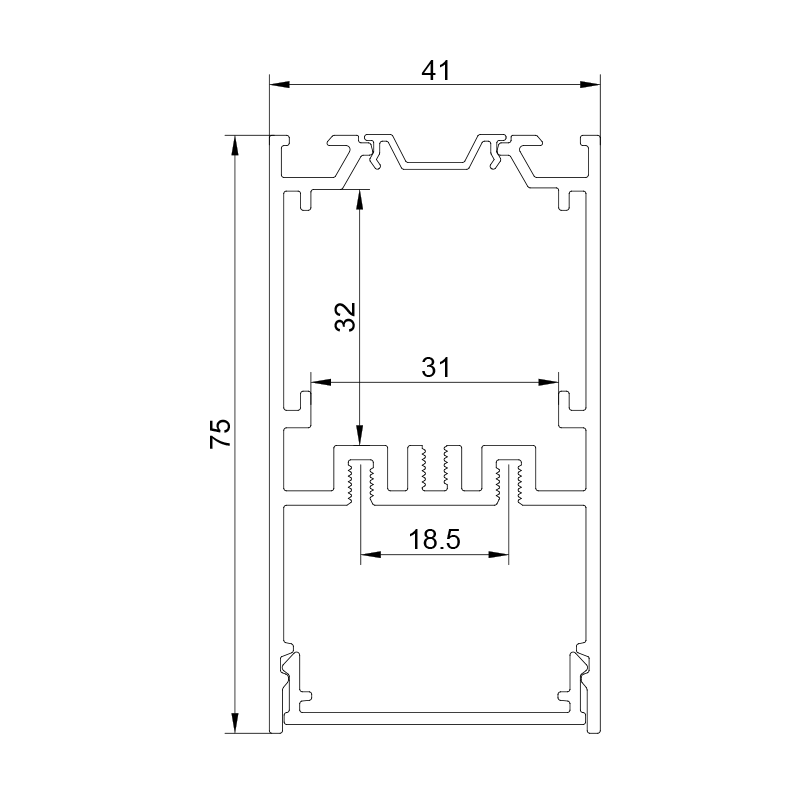 AISH BLACK ALUMINUM PROFILE WITH OPAL COVER 2.5m/pc P240C