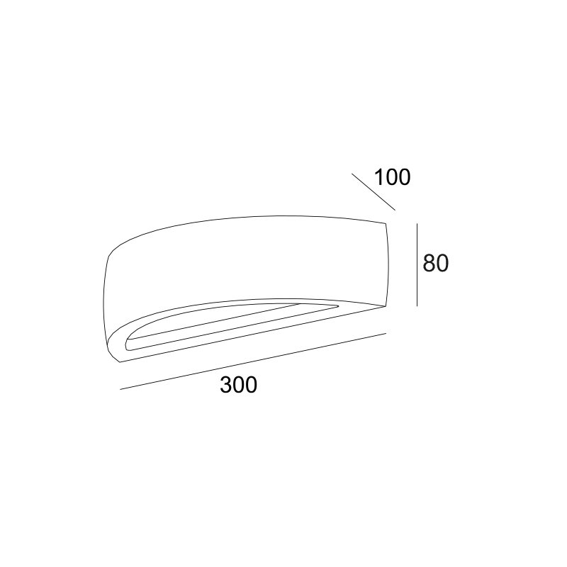^GYPSUM WALL LUMINAIRE 1XE14 MEIO 30x9,8x8CM G85361W