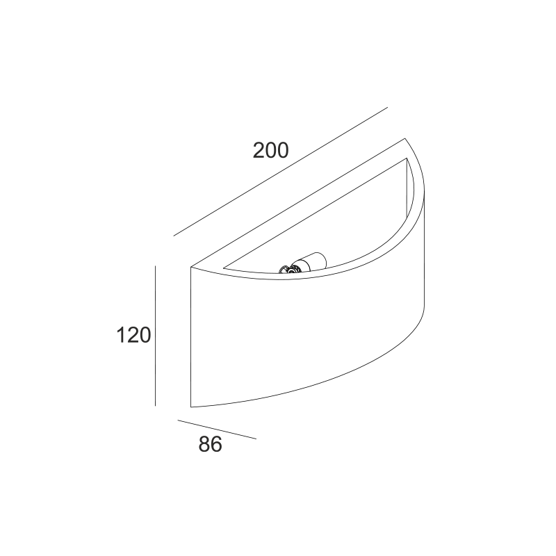 ^GYPSUM WALL LUMINAIRE 1XG9 MEIO 20x8,6x12CM G85331W