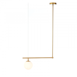 ^PENDANT LUMINAIRE 1ΧΕ27 METAL+OPAL GLASS 56X15XH115CM THETIS V360501P